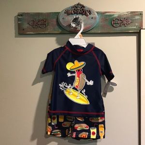 New w/ Tags Carter’s Rash Guard & Swim Trunks 12M
